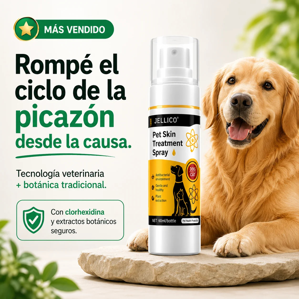 Tratamiento Antibacterial y Antifúngico para la Piel de Mascotas