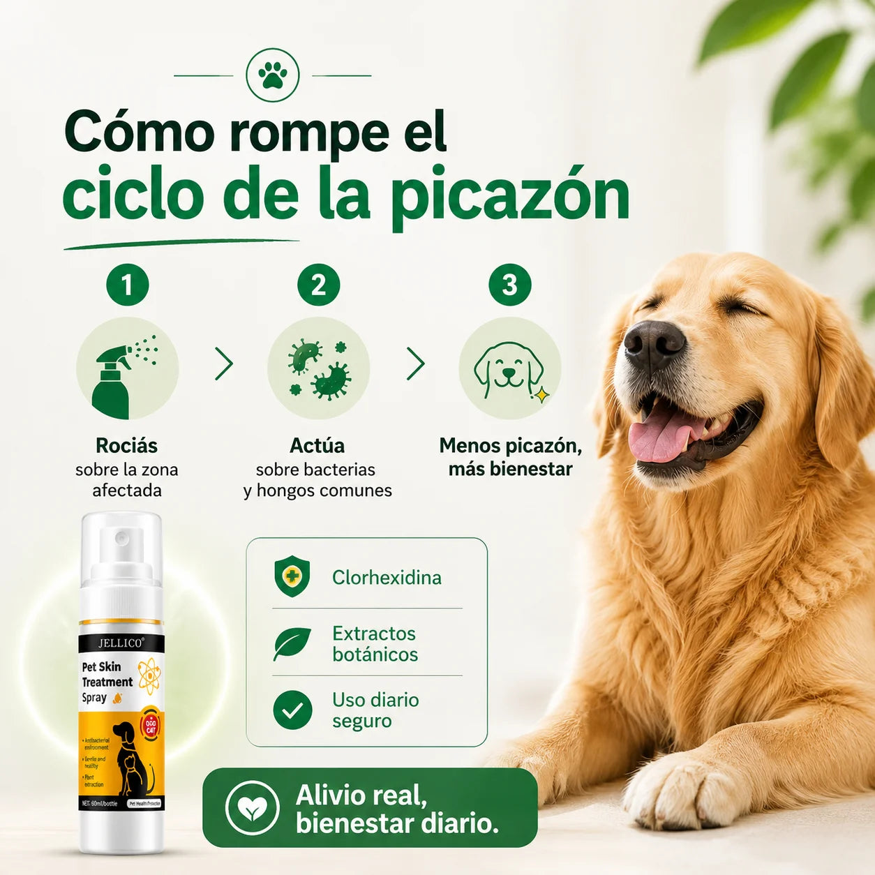 Tratamiento Antibacterial y Antifúngico para la Piel de Mascotas