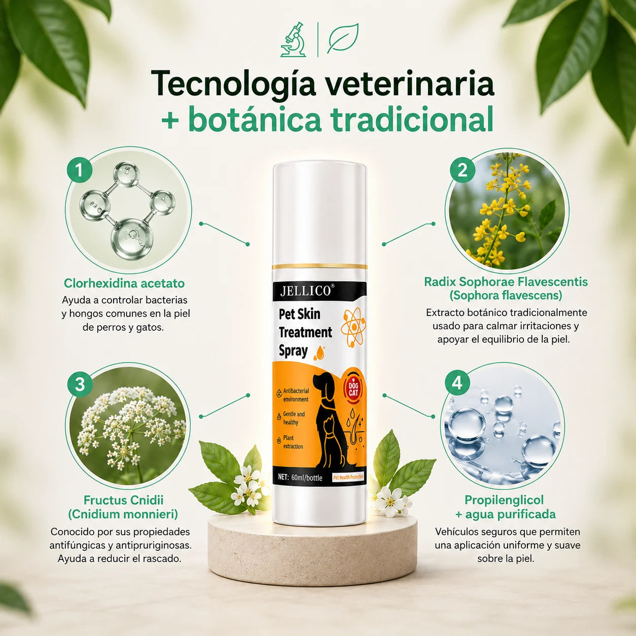 Tratamiento Antibacterial y Antifúngico para la Piel de Mascotas