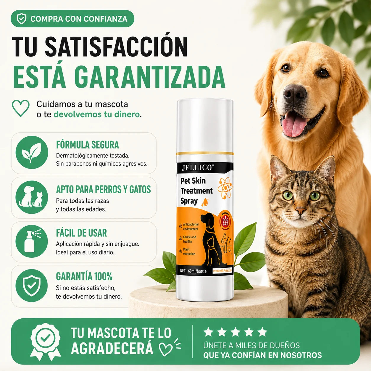Tratamiento Antibacterial y Antifúngico para la Piel de Mascotas